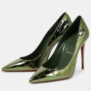 Christian Louboutin Kate Croc-effect Leather Pumps